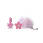 MARTINELIA Little Unicorn Key Chain Set – Lip Balm 4.5gr, Nail Polish 3ml & Γούνινο Μπρελόκ Ηλικίες 3+